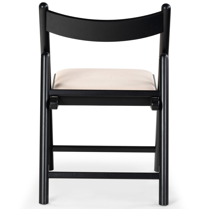 JACIE LINEN SEAT FOLDING CHAIR, Black