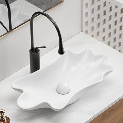 Lavabo vasque de salle de bain en forme de coquille