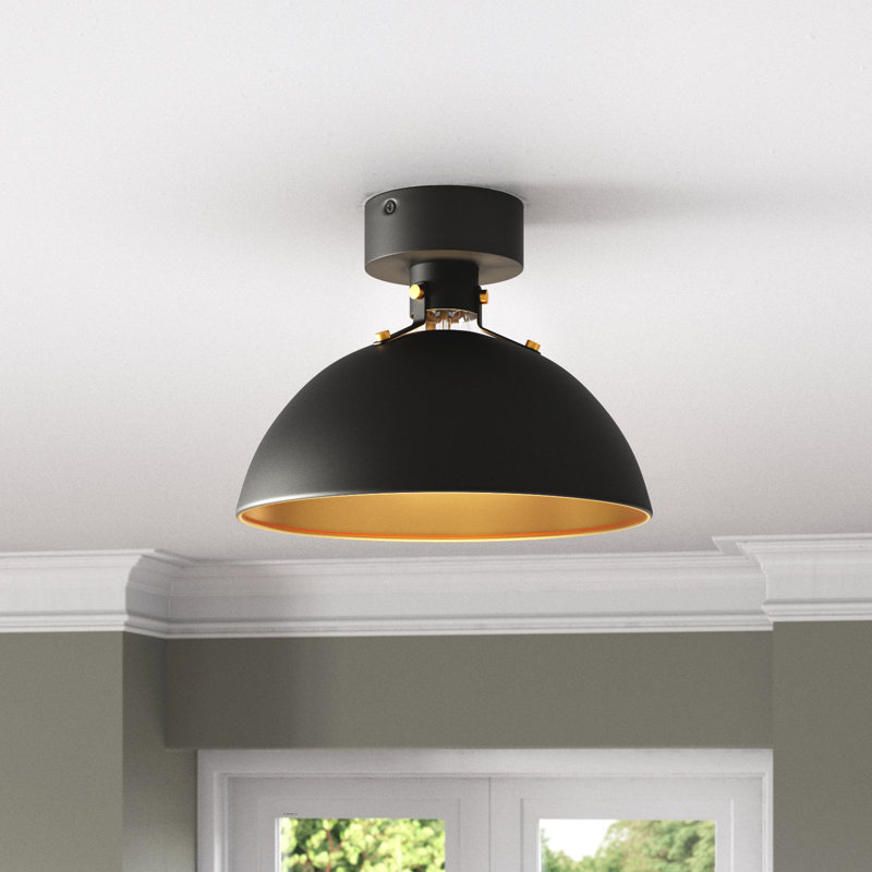 Argente Flushmount, Antique Brass/Black