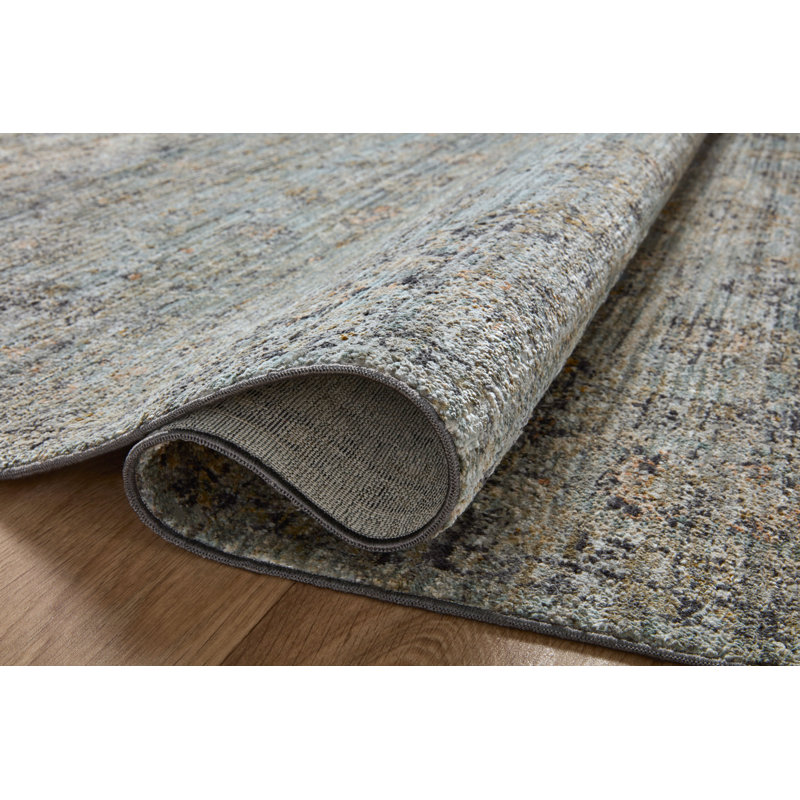 Jean Stoffer x Loloi Katherine Ocean / Gold Area Rug, Rectangle 2'3" x 3'10"