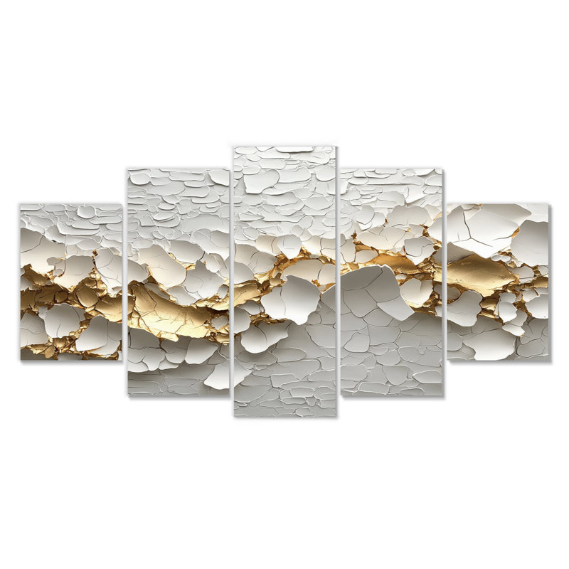 Loretta - Wildflowers Wall Art - Art mural traditionnel pour le salon, 5 pièces
