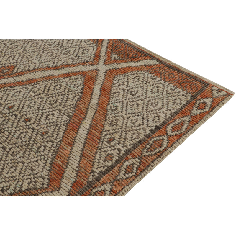 Moroccan Hand Knotted Wool Area Rug, Rectangle 10' x 14'