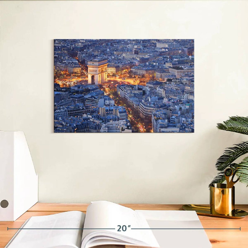 Arc De Triomphe At Twilight, 8" H x 12" W