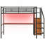 Lit mezzanine avec bureau, escalier de rangement-364990341