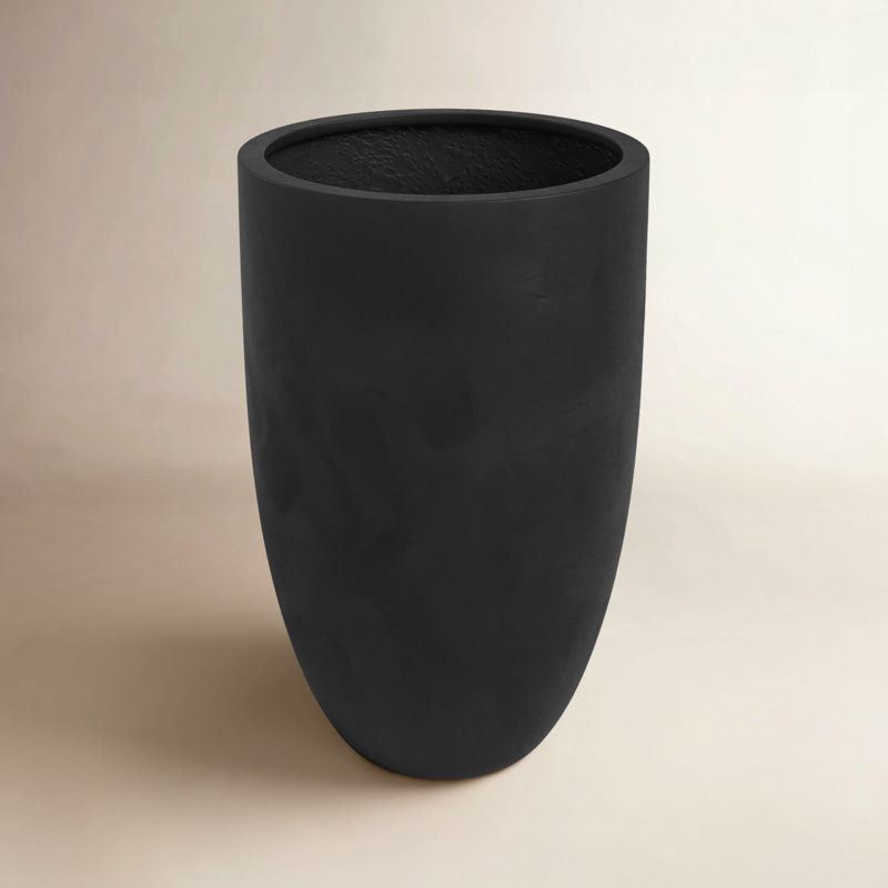 Pot à fleurs Elbe Fiberstone, H 21,75 po x l 16 po x P 16 po, Noir