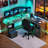 Wade Logan 59'' L-Shaped Adjustable Lift Top Desk with LED Lights & Power Outlets-843217586