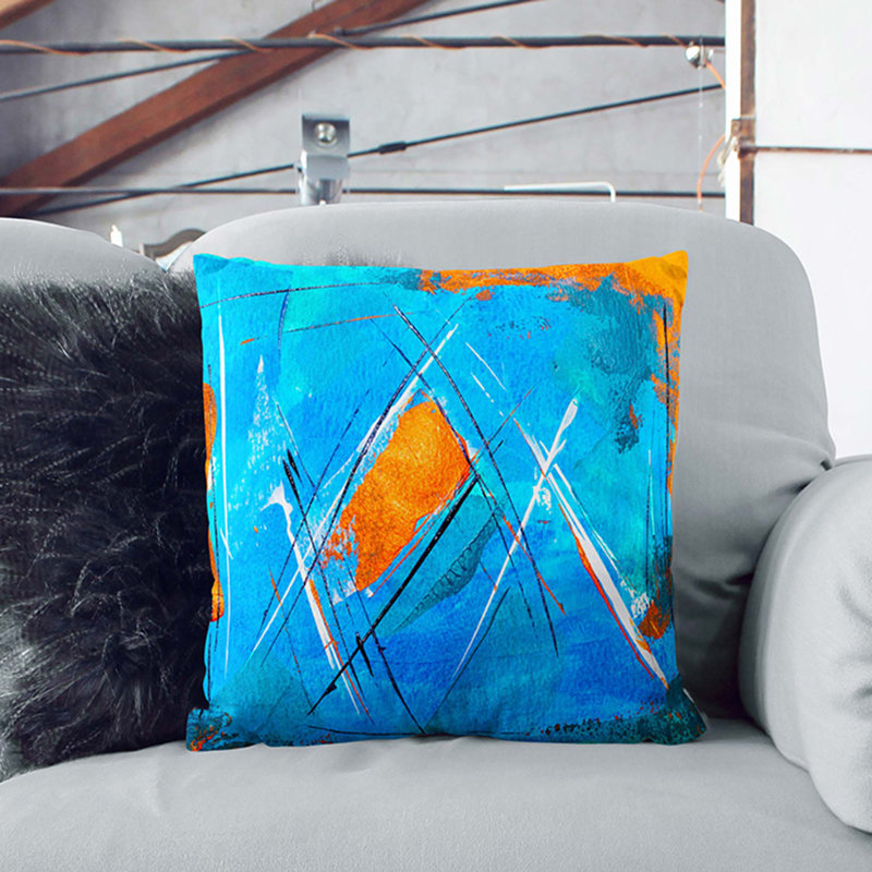 Abstract Square Throw Cushion, Black, 55 x 55 cm