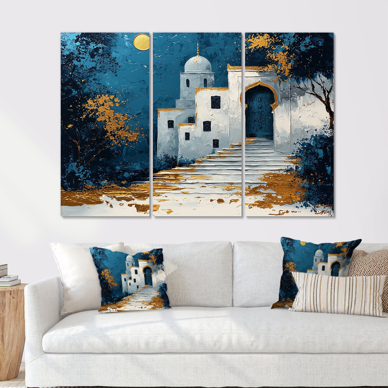 Maroc, or bleu, Rabat, Kasbah, ensemble de reproductions d'art mural, Maroc, Métal métal, H 28 po x l 36 po x P 1 po