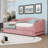 Upholstered Daybed with Trundle and LED Lights-202597665-202597664