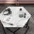 Hexagonal Coffee Table, Cocktail Table, Marble Top With Steel Frame, White