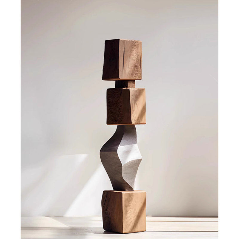 64.96" Brown Wood Decorative Objects