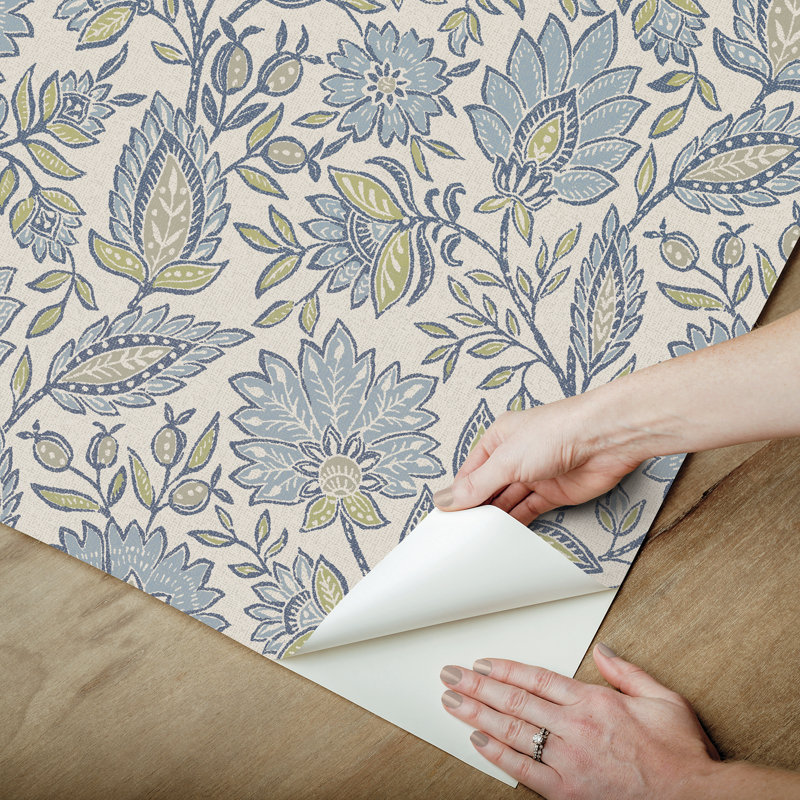 Papier peint adhésif Indira Aster, Bleu