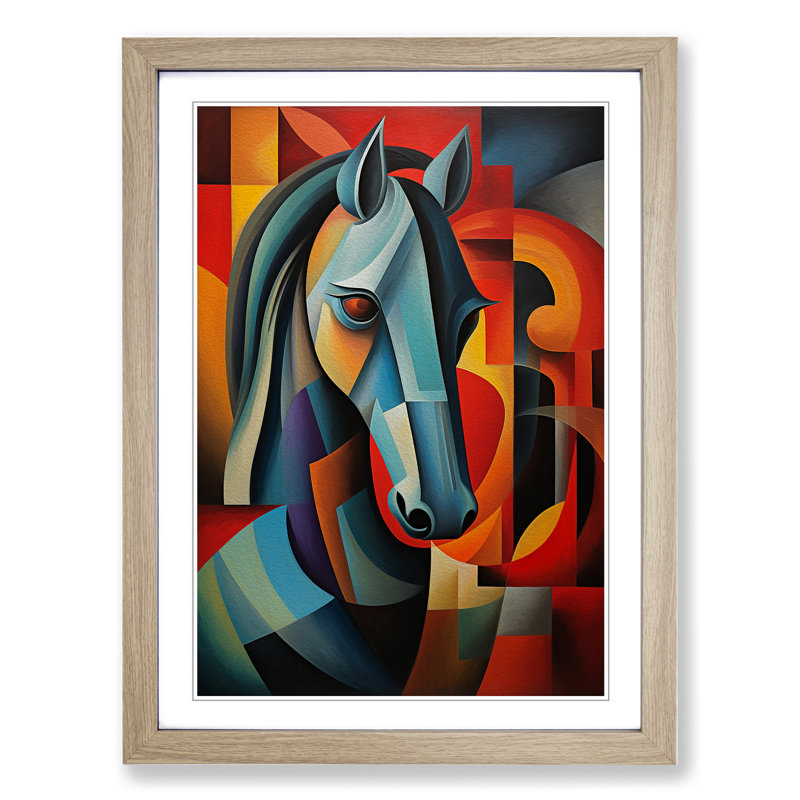 Horse Cubism Art - Framed Print