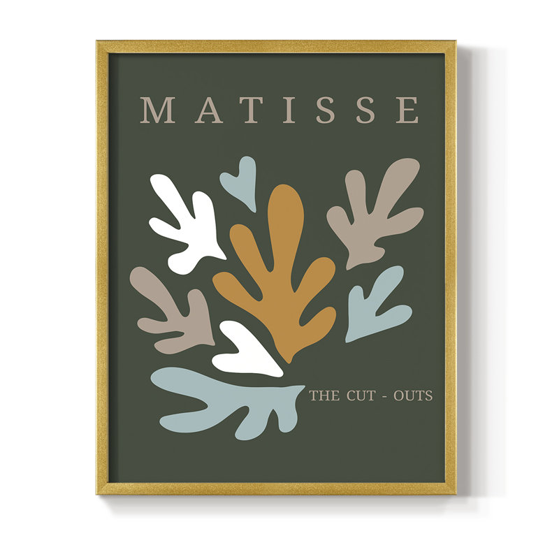 Matisse CD III, reproduction encadrée - bois massif, Cadre doré simple, H 14 po x l 11 po