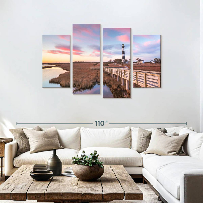 Lilie Lighthouse In Bodie Island, 48'' H x 75'' W