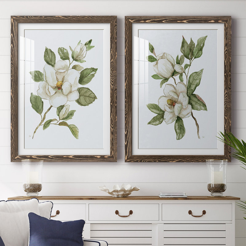 " Magnolia Morning I " 2 - Pieces, Walnut, 31.5" H x 88" W x 1.5" D
