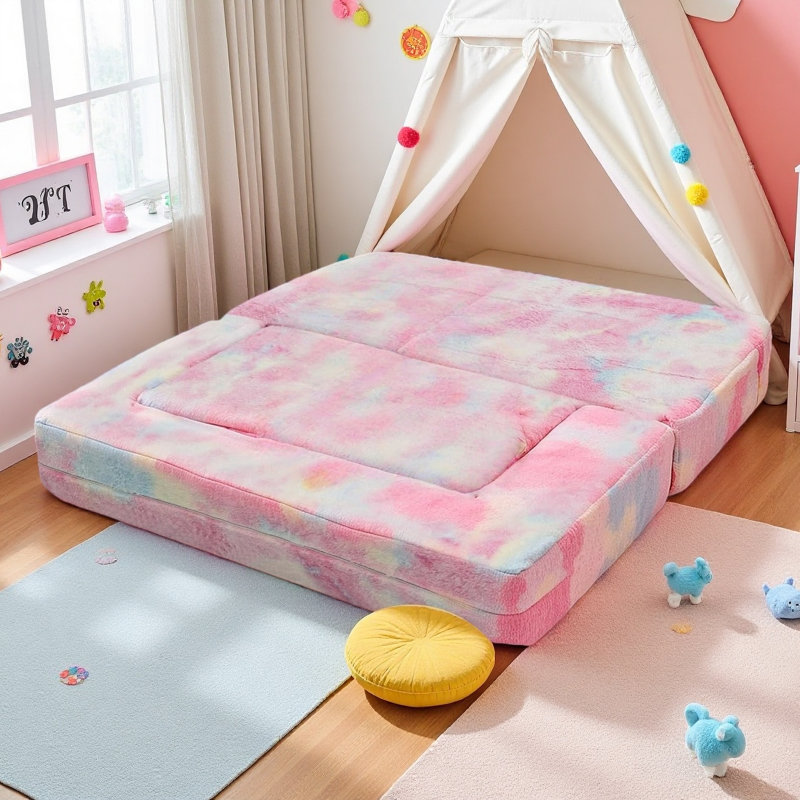 Extra Wider Seating Couch, 3-In-1 Convertible Play Couch, Convertible Folding Sofa, Modular Play Couch High-Density Foam For Playroom