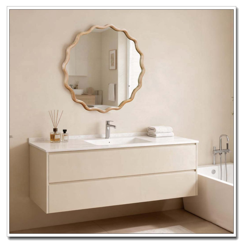 Miroir Wavy, Bois naturel