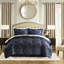 2022 Enhanced Navy 4 Pcs King Comforter - , Solid Reverse, Antique Satin Look Upgraded Firmness, Hidden Zippers,-128139061
