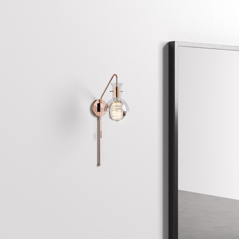 Luke Armed Sconce, Polished Copper