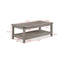Ensemble de table basse rustique gris brun 3 pièces – 1 table basse rectangulaire et 2 tables d'appoint carrées