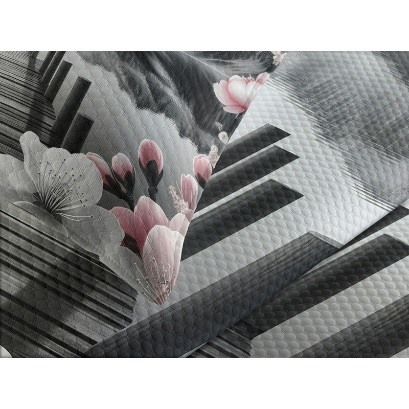 Polyester Floral Coverlet, Queen Coverlet / Bedspread + 2 Standard Shams