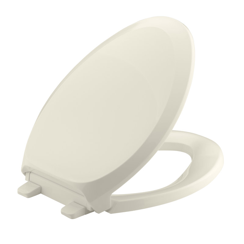 French Curve Elongated Toilet Seat, Almond, Non Ready Latch