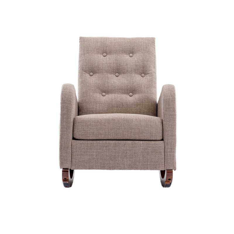 Fauteuil large capitonné 26,03 po Bryianna, Polyester brun clair