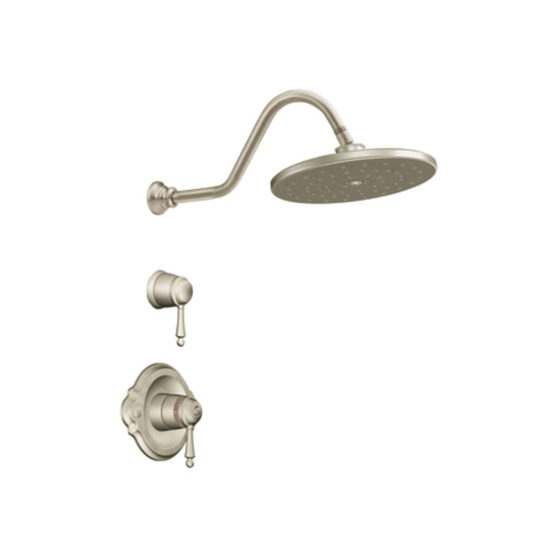 Waterhill Thermostatic Shower Faucet Trim with Lever Handle, Brushed Nickel