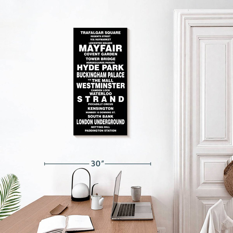«London Bus Roll» sur toile, H 30 po x l 15 po x P 1,25 po