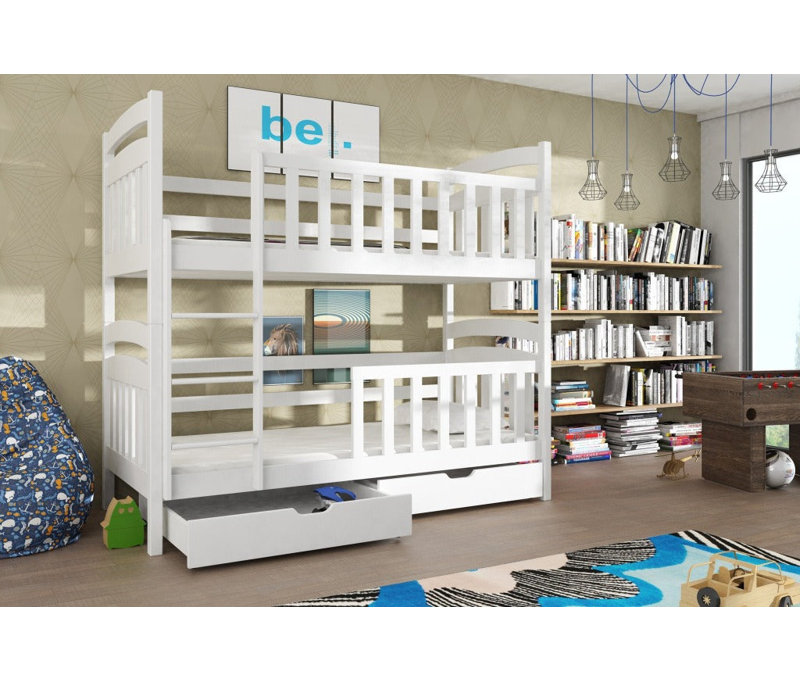 Seb Bunk Bed with Storage Included, White
