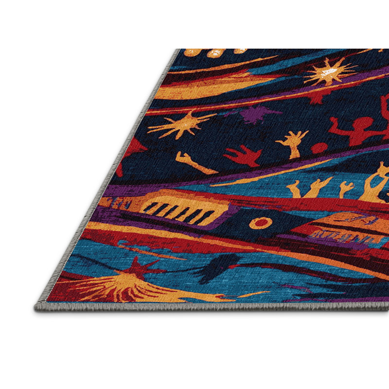 Washable Concert and Festival Vibes Music Area Rug, Rectangle 2' x 3'
