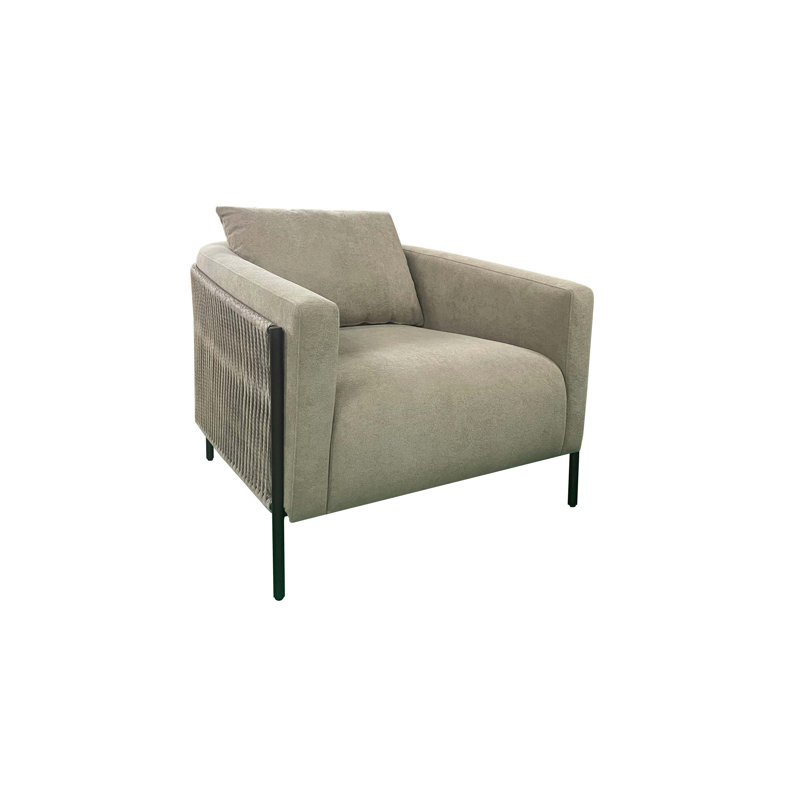 Chaise d'appoint avec extérieur en corde, H 34 po x l 37 po x P 39 po, Sable