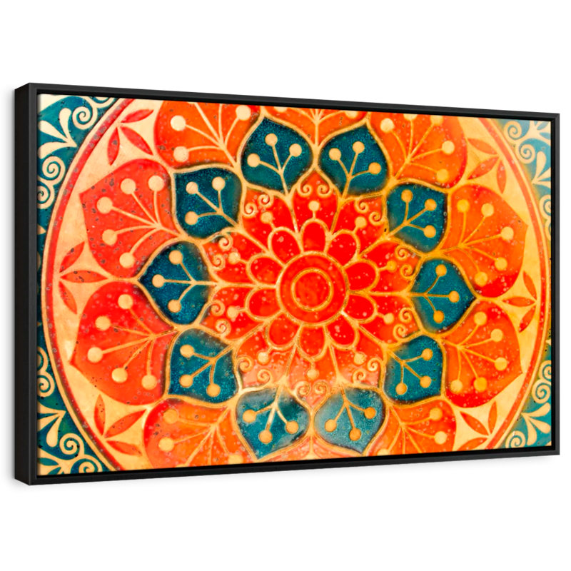 Impression abstraite sur toile de lotus, H 9 po x l 13 po