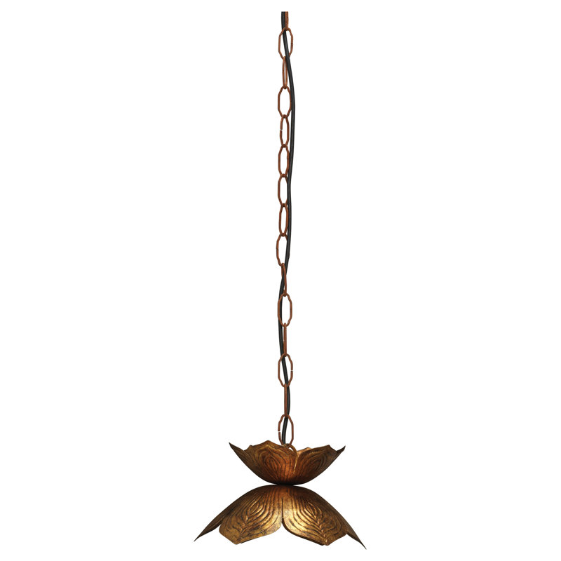 Luminaire suspendu 1 lumière Lotus, H 6,5 po x l 10,5 po x P 10,5 po
