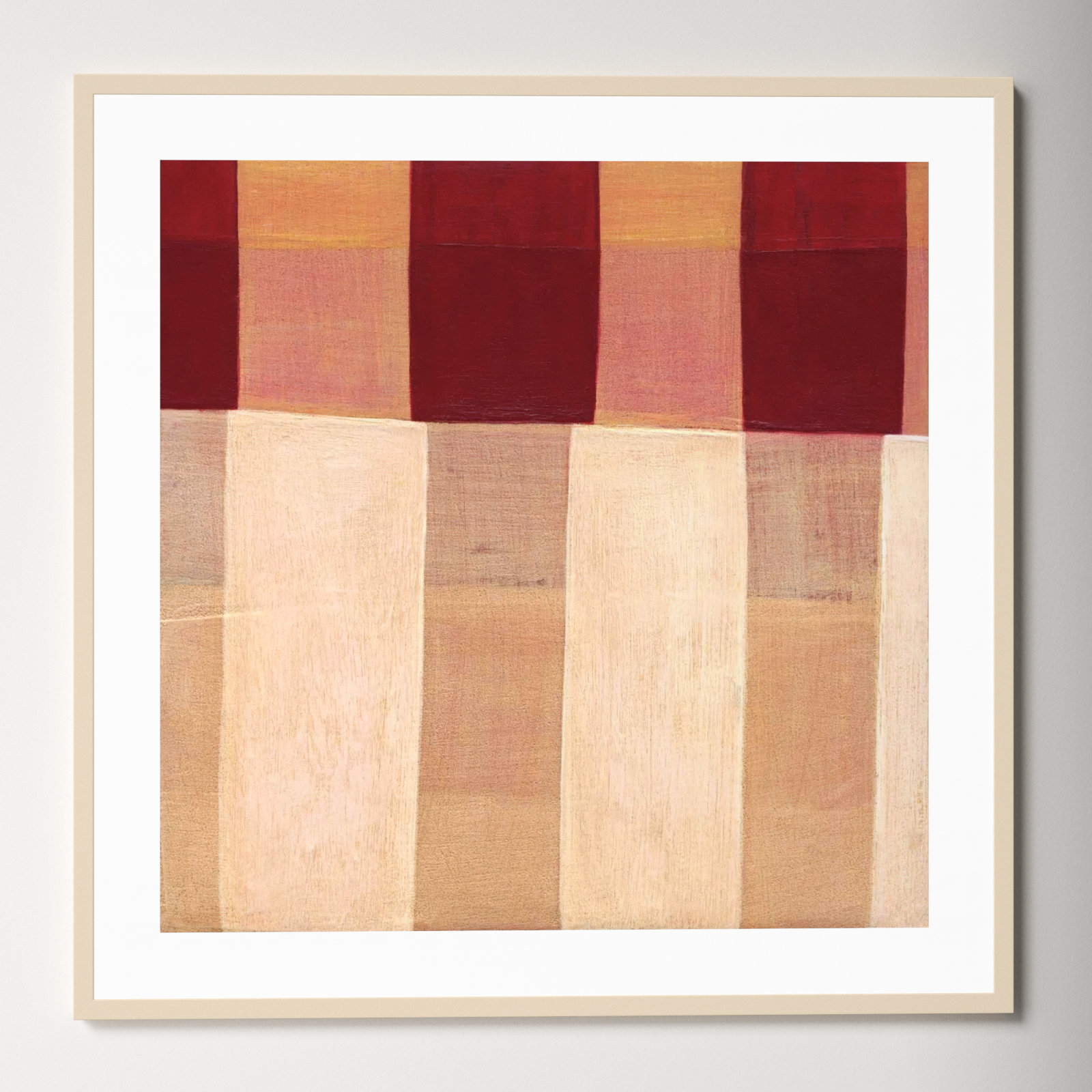 Broken Stripes 1 by Laura Nugent, Brown, 41" H x 41" W x 1" D