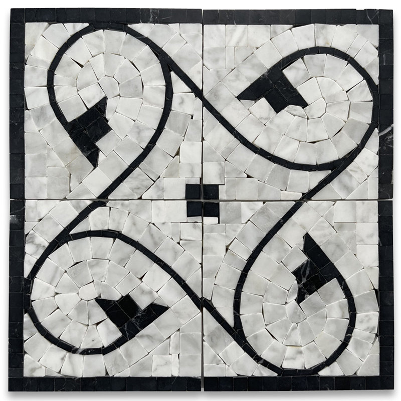 Agean Antique 5" x 5" Marble Mosaic Wall & Floor Tile