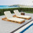 Lounge Chaise Set With Headrest, Acacia Wood With Water-Resistant Lounge Cushions (Beige & 3-Fold & 4 Inch) - Matching Dark Grey/Cream Version Available-1823477606