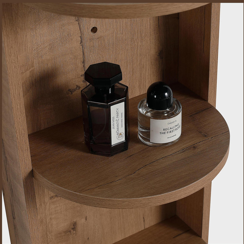 12" Bathroom Wall-Mounted Storage Rack, Imitative Oak