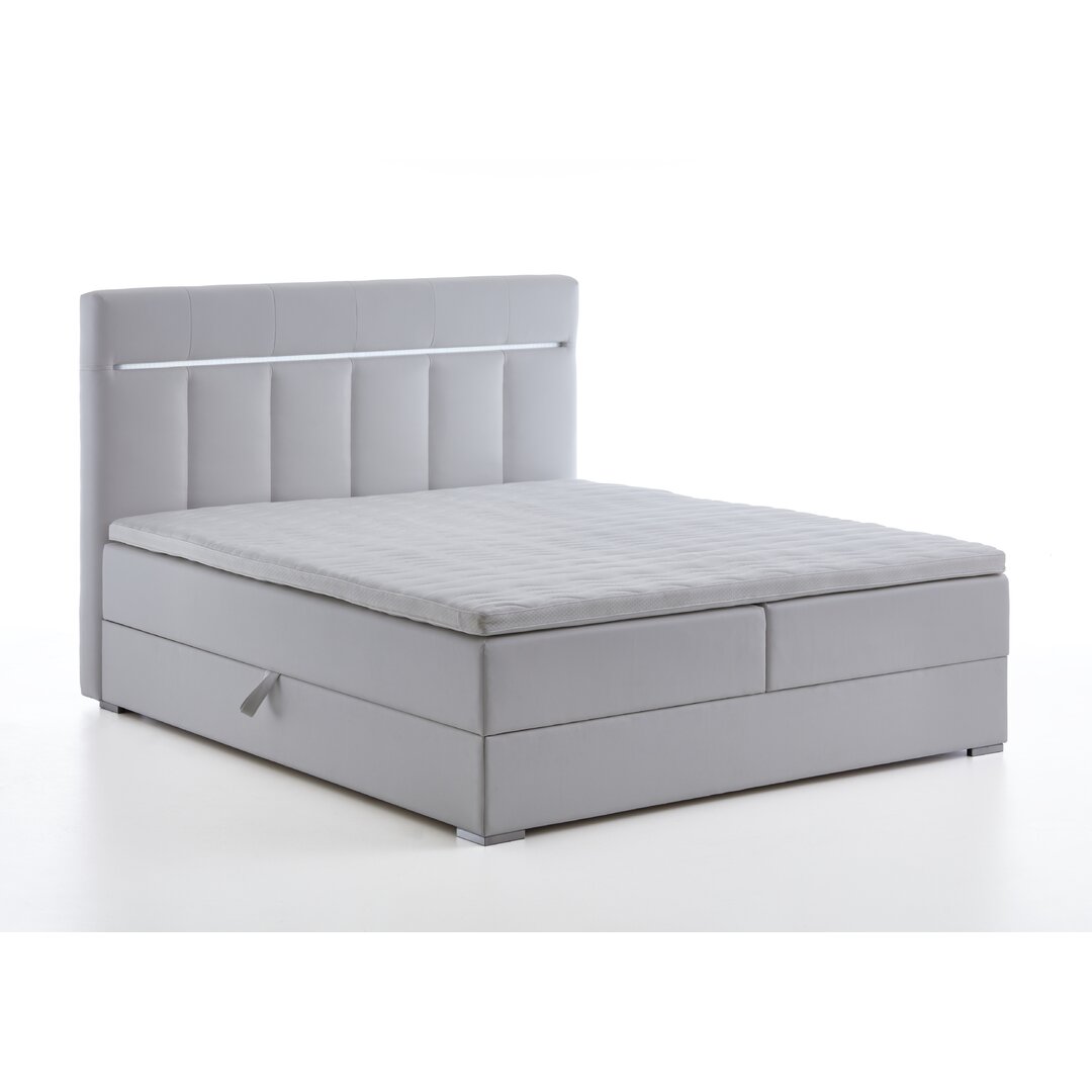 Boxspringbett Nutt mit Topper und Bettkasten