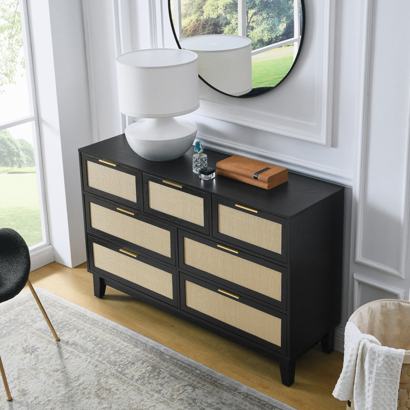 Commode 7 tiroirs, Noir
