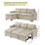 Canapé modulaire escamotable avec méridienne de rangement Upholstein