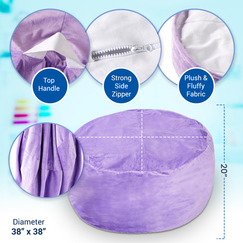 Bean Bag Cover, Purple Faux Fur