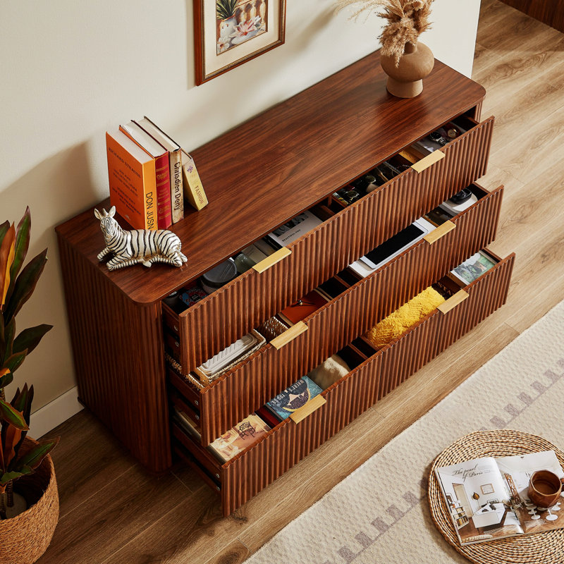Commode avec 6 tiroirs, commode moderne pour chambre à coucher, salon, couloir
