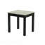 Ensemble de tables basses 3 pièces 1 table basse et 2 tables de bout avec plateau en faux marbre blanc et pieds noirs