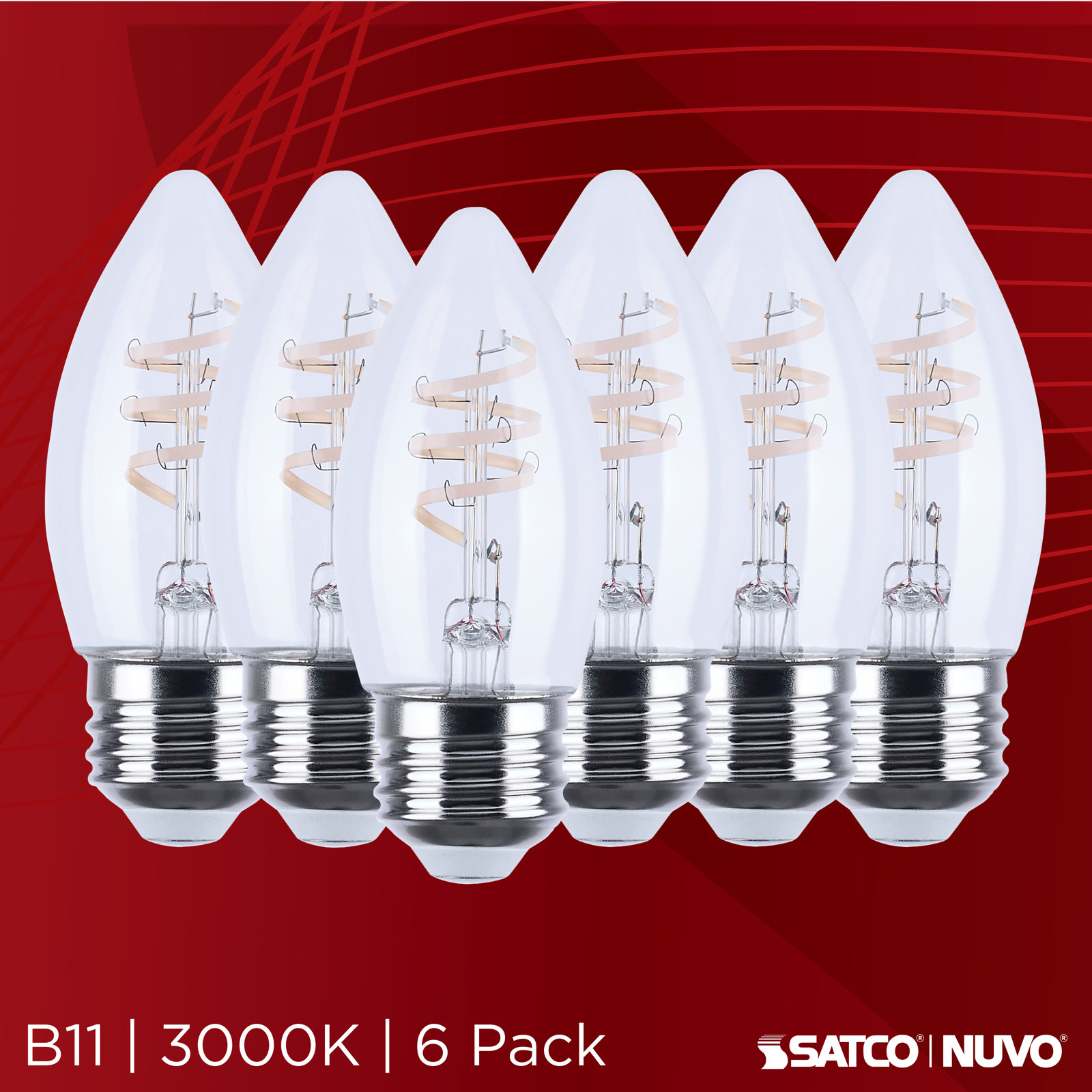 Deena 4W B11 E26 LED Clear Bulb - 3000K, 3000 Kelvins