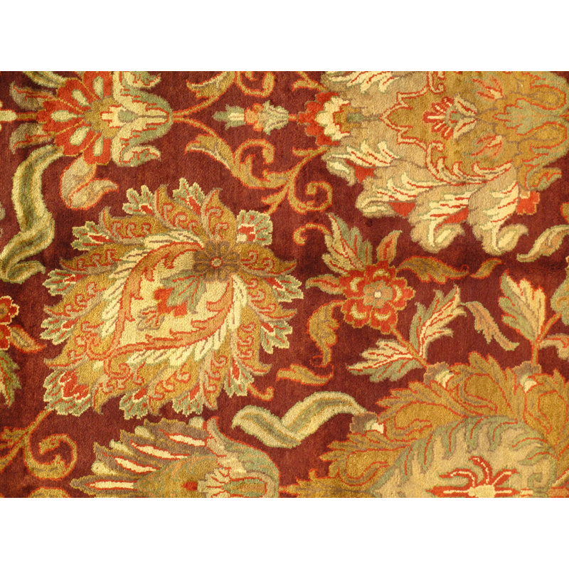 Wool Oriental Area Rug in Gold/Red