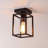 1-Light Square Flush Mount With Clear Glass Shade-1397012250