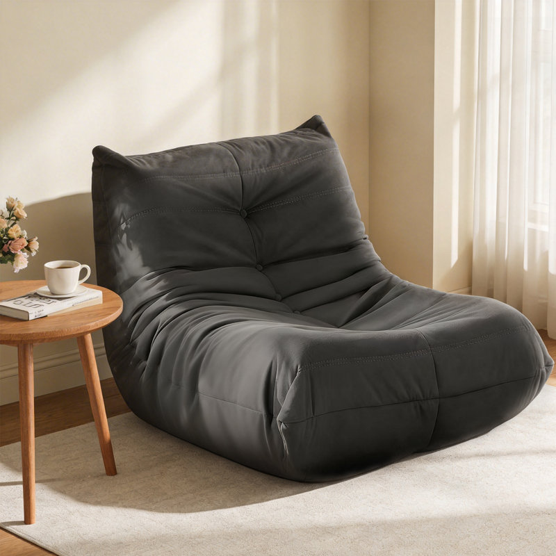 Canapé-fauteuil surdimensionné moderne, sans assemblage, gris foncé, Gris foncé