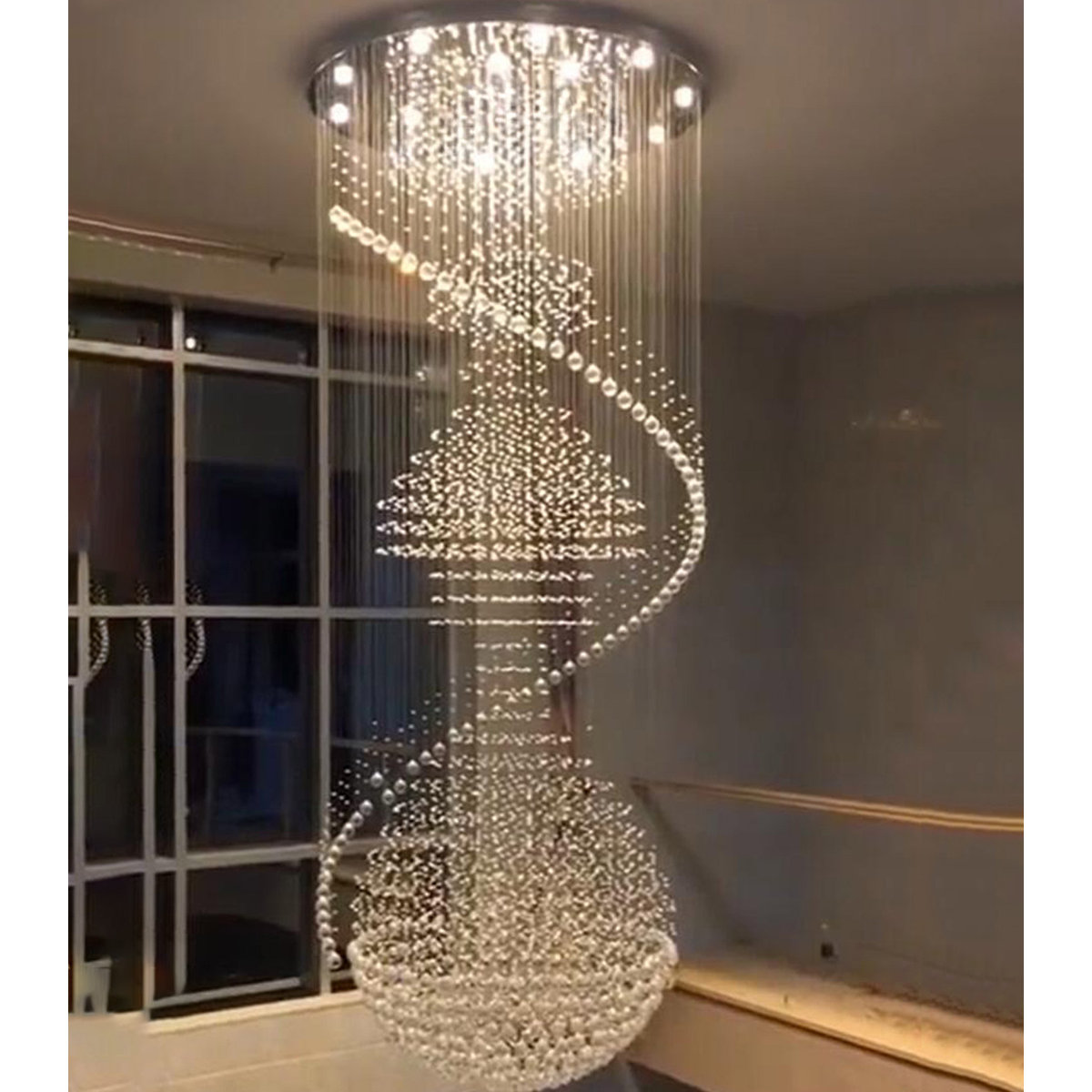 Rosdorf Park Large Glam Raindrop Chandelier Led Dimmable High Ceiling ...